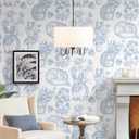 Hopepak 17.3''x394'' Peel and Stick Wallpaper Modern Self Adhesive Removable Wall Paper Blue Cute Animal Waterproof Contact Paper for Bedroom Bathroom Cabinets Decor Vinyl