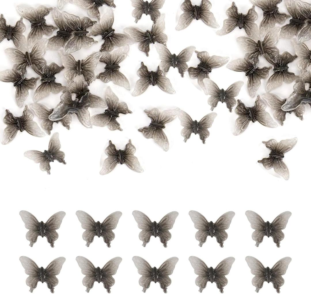 5 x 50 Pcs Mini Resin Butterflies Animals Figurines for DIY Crafts Fairy Garden Micro Landscaping Miniature Home Decor