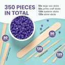 Tress Wellness 350 Wooden Sticks Mixed Pack, 350 Mixed Waxing sticks 4-style-wooden-waxing-sticks