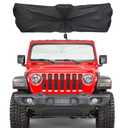 Windshield Sun Shade, JoyTutus Custom-fit Blocks Rays Sun Shade Visor Protector Compatible with Wrangler JL, Easy to Install Car Windshield Sunshade, Keep Your Car Cool for JL JLU 2018-2026 & JT