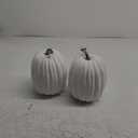 vensovo 2PCS 8 Inch White Plastic Pumpkins for Decorating – Large Artificial Foam Pumpkins for Fall Decor, Halloween, Thanksgiving, Paintable for DIY Crafts & Centerpieces