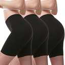 MELERIO Women's Slip Shorts, Comfortable Boyshorts Panties, Anti-chafing Spandex Shorts for Under Dress 16-18 3 Pack