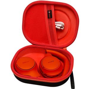 XANAD Hard Case for Bose QuietComfort, QC 45, QC 35 Wireless Noise Cancelling Headphones - Orange (Outer Black+Inner Orange)