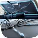 [2025 Upgraded] Nmoiss Windshield Sun Shade Umbrella [Ice Rib] High Speed Cooling 99% UV Blocking Protects Car from Sun and Heat Damage, Keeps Cool and Protects Interior Medium (56" L x 31" W)