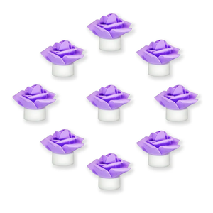 12 Pack LED Tea Lights Candles with Artificial Rose Petals, Romantic Flameless Battery Operated Candles for Valentines Wedding Proposals Christmas Decor (Purple)