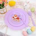 KIRE 150 PCS Purple Plastic Plates - Purple Dinnerware Set Disposable 25 Dinner & 25 Salad Plates 25Forks 25Knives 25Spoons 25Clear Cups for Birthday/Baby Shower/Easter/Spring