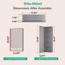 TokeShimi 12 x 36 Farmhouse Medicine Cabinet Recessed or Surface Mount Aluminum, Mirror with Stepless Adjustable Storage, Silver Bathroom Mirror Medicine Cabinet Frameless Metal Modern