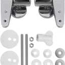 Soft Close Toilet Seat Hinges, Toilet Lid Hinge Set with Screw, Chrome Toilet Base Replacement Fittings Hinge Seat Parts, 115 to 75 Fast, 75 to 0 Slow