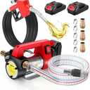 GEARLASSO 12V Fuel Gasoline Transfer Pump Kit Electric Fuel Transfer Pump Kit with Auto ShutOff Nozzle & 2M Inlet Hose & 4M Outlet Hose for Gasoline Diesel Kerosene Carrying Case