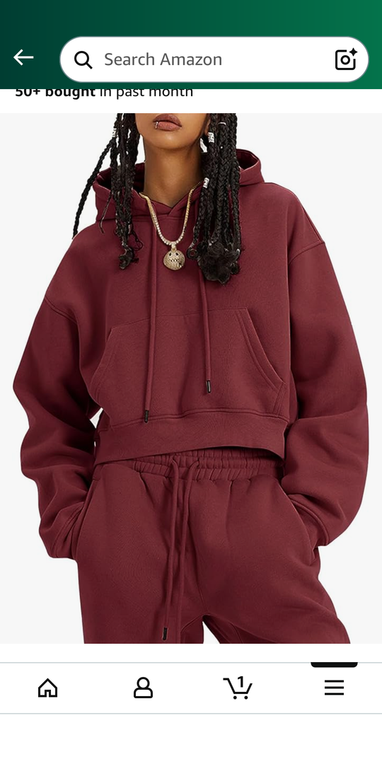 Flygo Womens Fleece 2 Piece Outfits Sweatsuit Crop Pullover Sweatshirt Joggers Pants Tracksuit Set Medium