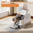 Stainless Steel Litter Box with Lid, 28" Extra Large Cat Litter Pan, Enclosed Metal Litter Box with Litter Scoop & Filter Pedal, Anti-Leakage, Odor Free, Non-Sticky, Anti-Leakage, Easy Cleaning