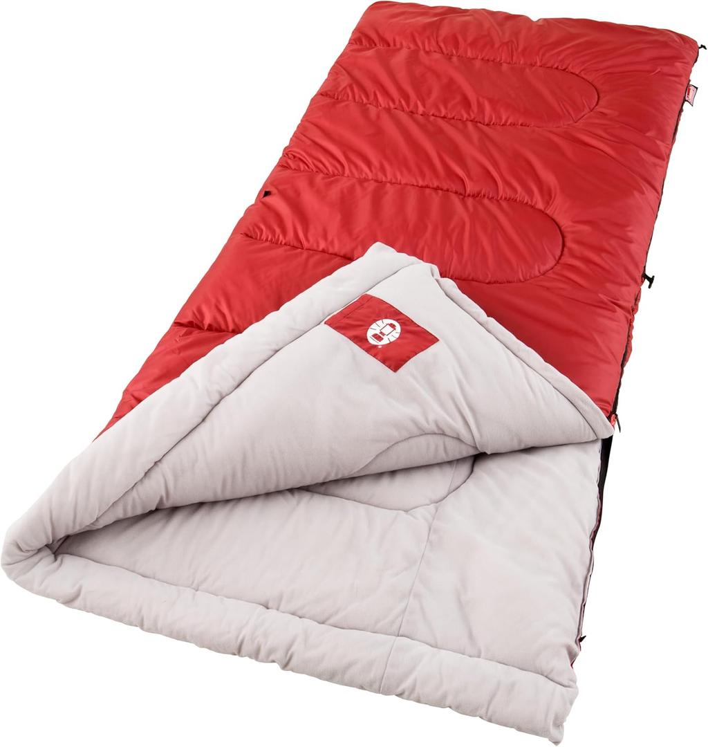 Coleman Palmetto Cool-Weather Sleeping Bag, 30F Lightweight Camping Sleeping Bag for Adults, No-Snag Zipper with Stuff Sack Included