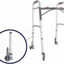 Walker Wheels with Brakes, Rear Wheel Replacement Parts for Walker, 3 Inch Rear Glide Rubber Wheel, Lock Universal Adjustable Walker Wheels