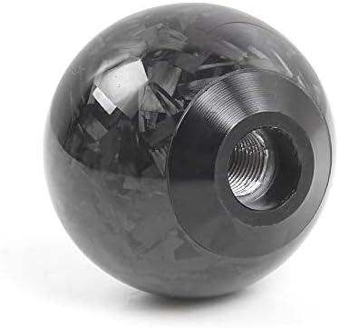 Forged Carbon Fiber Shift Knob Spherical Type Unique Designed for Most Manual Car Universal Gear Shifter With 3 Adapters (Carbon Fiber-Sphere, Black)