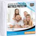 Queen Size Mattress Protector Waterproof, Premium 200 GSM Terry Mattress Cover, Soft & Breathable Bed Cover, Fitted Sheet Style Stretchable Deep Pockets 17" by Utopia Bedding (White)
