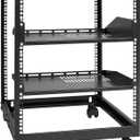 VEVOR 12U Open Frame Server Rack, 23-40 in Adjustable Depth, Free Standing or Wall Mount Network Server Rack, 4 Post AV Rack with Casters, Holds All Your Networking IT Equipment AV Gear Router Modem