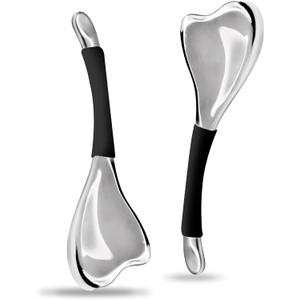 Ice Globes for Face & Eyes, Unbreakable Stainless Steel Cryo Massagers for Skincare Routines, Multifunctional Cold Roller Cooling Globes for Puffiness, Sagging Skin, and Facial Relaxation (Black)