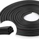 Wuyaoyao 16.4Ft Car Door Seal, Rubber Sealing Weatherstrip for Cars, Three Layer 6 Holes Self Adhesive Automotive Weather Stripping, Universal Soundproof Door Seal Strip for Most Vehicles (16.4 Feet)