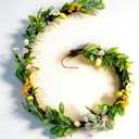 5.9ft Easter Garland Easter Decor Eggs Wild Flowers Garland Wreath Artificial Spring Flower Garlands with Pastel Eggs & Daisy Flower for Indoor and Outdoor