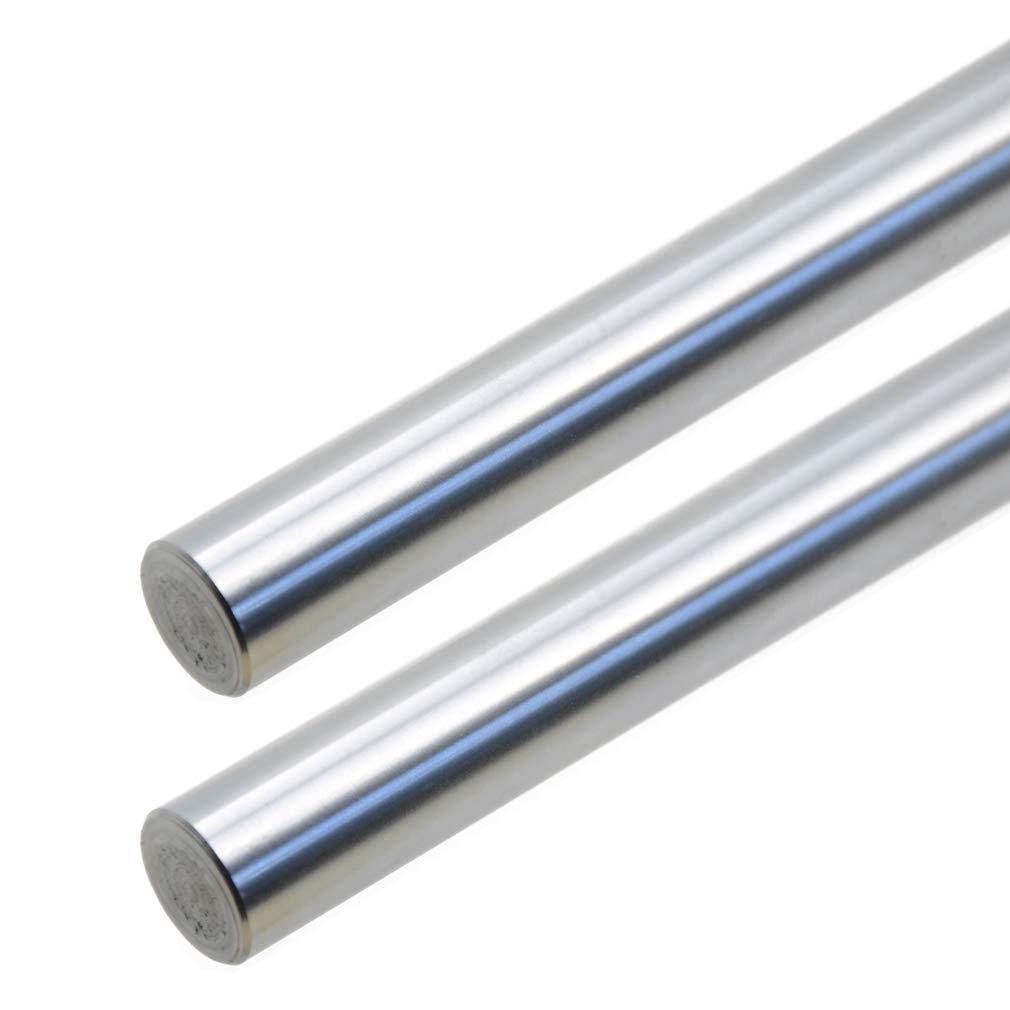 2PCs 12mm x 600mm (.472 x 23.62 inches) Case Hardened Chrome Plated Linear Motion Rod Shaft Guide - Metric h8 Tolerance