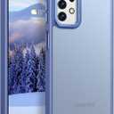 Rayboen for Samsung Galaxy A32 5G Case, Translucent Frosted Skin Feel Anti-Scratch Hard PC Back Soft Silicone Edge, Protective Shockproof Slim Fit Phone Cover for Samsung A32 5G, Matte Light Blue