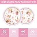 96Pcs Fairy Birthday Party Plates and Napkins Forks for 20 Guests - Disposable Tableware Floral Supplies First Pink Fairy Themed for Girls Baby Shower Birthday Party Decorations