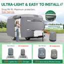 Fiberglass Travel Trailer Cover Fits 13'-16' Trailers, Upgraded 9 Layers Top Camper RV Cover with Windproof Strap,Adhesive Repair Patches