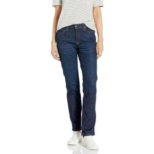 Amazon Essentials Women's Jeans, Mid Rise Straight Leg Style, Slim Fit (16 Short, Dark Wash)