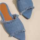 Verdusa Women's Pointed Toe Denim Sandals Open Toes Slip On Mules, Size 41