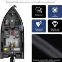 Heavy Duty Jon Boat Cover, 14.1-17ft Marine Grade Waterproof Tarp Covers with Adjustable Windproof Tightening Strap & Anti-UV fit 14ft 15ft 16ft 17ft Jon Boat/V-Hull/Fishing Boat