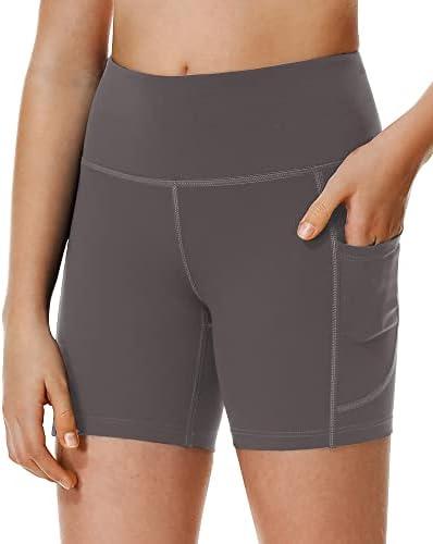 IUGA Girl's 5" Volleyball Biker Shorts Stretch Kid Cheer Shorts Dance Athletic Compression Spandex Shorts with Pockets L