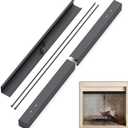 Flamorrow Adjustable Rod and Valance Kit - Fireplace Curtain Rod Kit for Spark Screens and Mesh Screen Curtain, Black