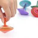GoodPlay Gyroscope, 3 Pcs/Set Handmade Painted Wood Spinning Tops, Educational Kindergarten Toys