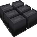 ANNKUT Bed Risers 6 Inch Heavy Duty,Oversized Couch Risers, Extra Wide Furniture Risers for Sofa Table Desk Headboard Chair Lifting,Rectangle Risering Blocks Support 6000 lbs(6 Pack Black)