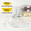 I00000 20 Pack 12 Ounce Clear Plastic Bowls Hammered Gold Rimmed, Heavy Duty Disposable Bowl Set,Elegant Ice Cream Bowls For Birthday, Wedding & Party