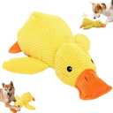 Mellow Dog Calming Duck, The Mellow Ducks Calming Pillow, The Quack-Quack Ducks Dog Toy, Cute Yellow Stuffed Calmings Duck Dog Toys with Soft Squeaker, Interactive Dog Toys for Aggressive Chewers
