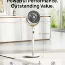 DREO Fan for Bedroom, 120° Oscillating Standing Fan, Quiet Pedestal Fan with DC Motor, 9 Speeds, 4 modes, 20dB, 120° Manual Vertical, 37-42" Adjustable Height, 9H Timer, White