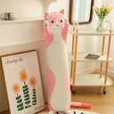 Long Cat Plush Pillow - Super Soft Kitty Body Pillow, Cute Animal Hugging Pillow for Kids & Adults, for Cat Lovers(70cm/27.55inch,Pink