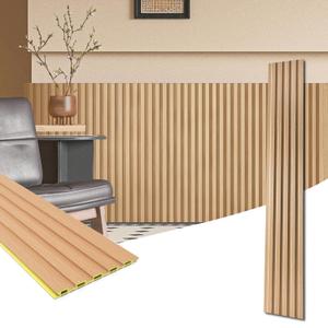 Art3d WPC Wainscoting Panels, 16-Pack 48 x 6 Inch 3D Wall Accents for Interior Wall Decor, Living Room, Bedroom, Boxwood (48" * 6")