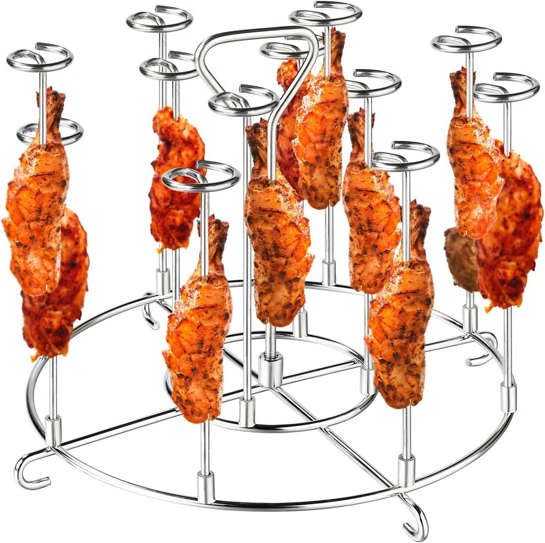 Skewer Stand Stainless Steel Vertical Barbecue Skewers Stand BBQ Skewer Stand BBQ Rack Tools for Air Fryer, Grilling