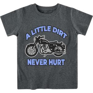 Kids4ever Boys T-Shirts Cotton Alphabet Truck Pattern Short Sleeve Toddler Tee Shirt for 2-6 Years Old (Gray)