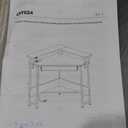 Rolanstar Corner Desk, 44.5" W x 34.5" H Carbon Fiber Computer Desk with Power Outlets, LED Lights and Keyboard Tray, Small Office Computer Desk with Monitor Stand for Small Space, Carbon Black