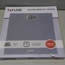 Taylor Digital Glass Bathroom Scale for Body Weight, Durable Platform, Digital Weighing Machine for People, Easy-to-Read Display, 350 lb Capacity, Slate Blue (11 x 11 Inch)