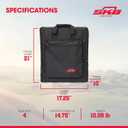 SKB Cases 4U Soft Rack Case for Wireless Microphone Systems with Steel Rails, Heavy Duty Zippers, Outer Pocket and Shoulder Straps, Black