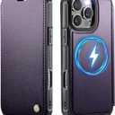 for iPhone 16 Pro Max Case Wallet Compatible with Magsafe, PU Leather Flip RFID Blocking Card Holder Stand Shockproof Magnetic Women Men Wallet Phone Case Cover for iPhone 16 Pro Max, Purple