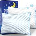 Pillows Queen Size Set of 2 for Sleeping, Cooling Adjustable Memory Foam Pillows, Dual Fill Design Helps Maintain Shape, Breathable Washable Cover