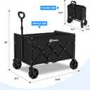 Sekey Wagon Cart with Wheels with 220LBS Capacity,Heavy Duty Wagon Carts Foldable,Lightweight Utility Portable Cart for Grocery, Shopping, Garden, Camping. Black