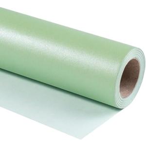 RUSPEPA Sage Green Matte Wrapping Paper, Mini Roll, Green Solid Color Pearly-luster Paper Perfect for Easter, Birthday, Wedding, Baby Shower, Christmas, DIY Bouquet, 17 Inches X 32.8 Feet