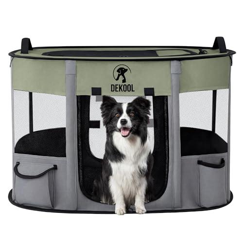 Foldable Pet Dog Playpen, Portable Dog Crate for Puppies, Cat, Rabbit, Puppy Play Pen for Indoors, Kennel Tent Crate for Indoor Outdoor Travel Camping Use with Carrying Case (Green, L)