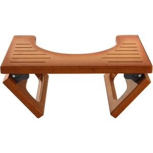 AmazerBath 7 Inches Bamboo Toilet Stool Squat for Adults, Foldable Squatting Potty Stool for Bathroom, Toilet Foot Pooping Steps Stools with Non-Slip Strip, Improve Bathroom Posture and Comfort, Brown